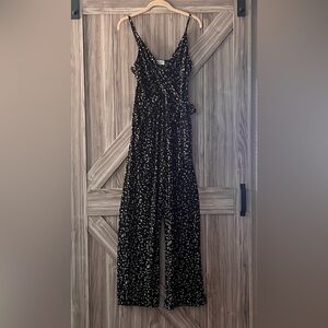 Black and cream, long jumpsuit, size small